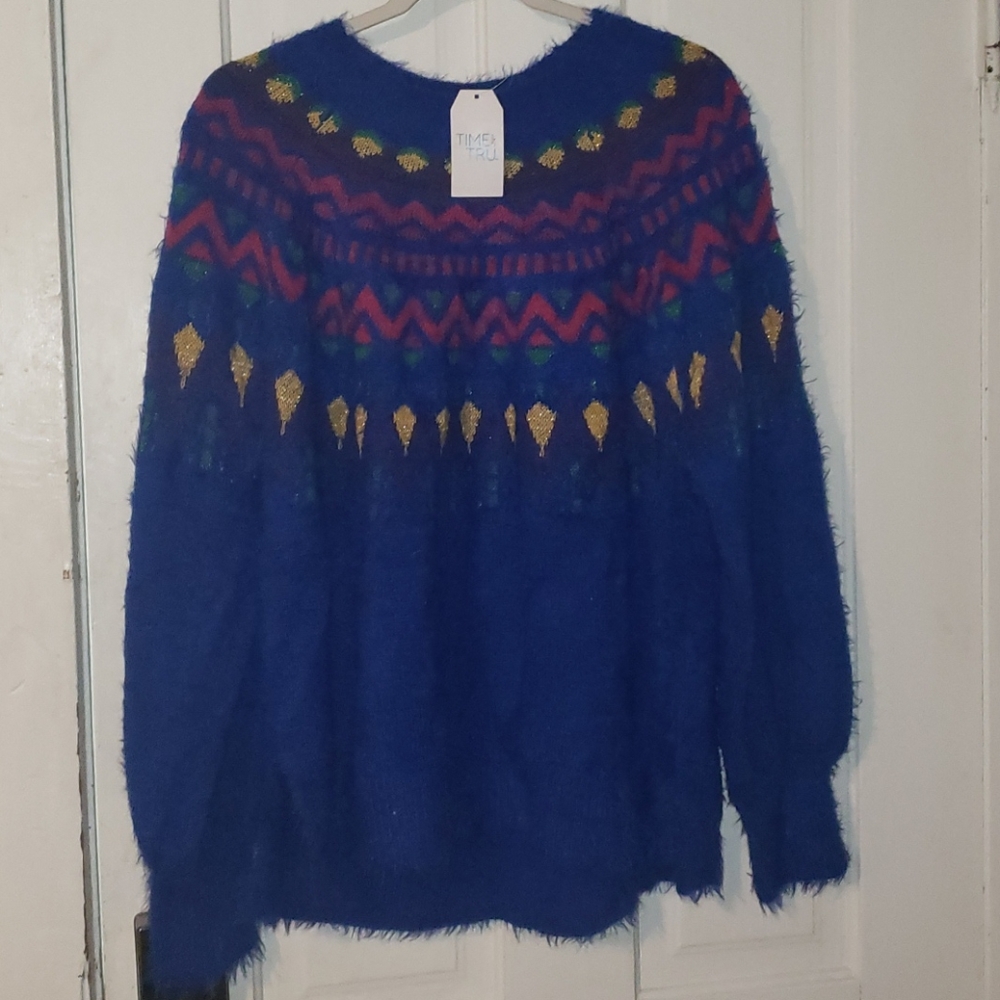 Blue fuzzy sweater